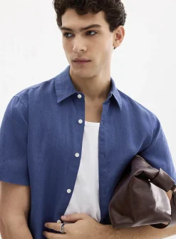 100% European linen short-sleeve shirt