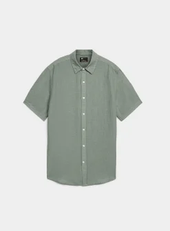 100% European linen short-sleeve shirt