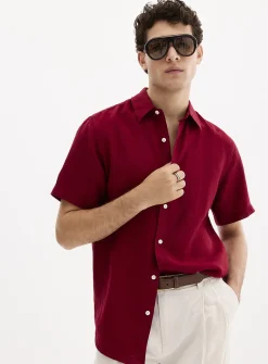 100% European linen short-sleeve shirt