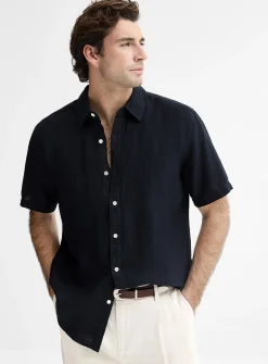100% European linen short-sleeve shirt