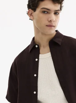 100% European linen short-sleeve shirt
