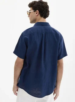 100% European linen short-sleeve shirt