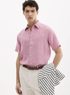 100% European linen short-sleeve shirt