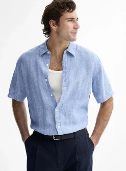 100% European linen short-sleeve shirt