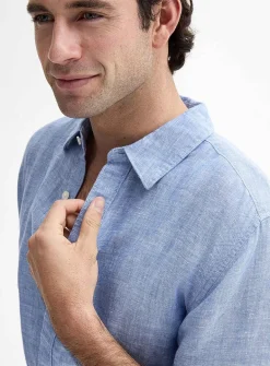 100% European linen short-sleeve shirt