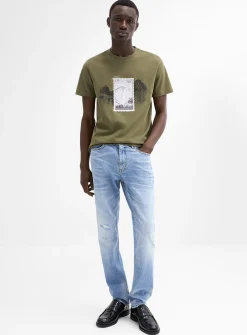 708 light-blue jean with worn details