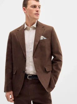 100% linen chocolate blazer