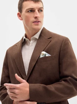 100% linen chocolate blazer