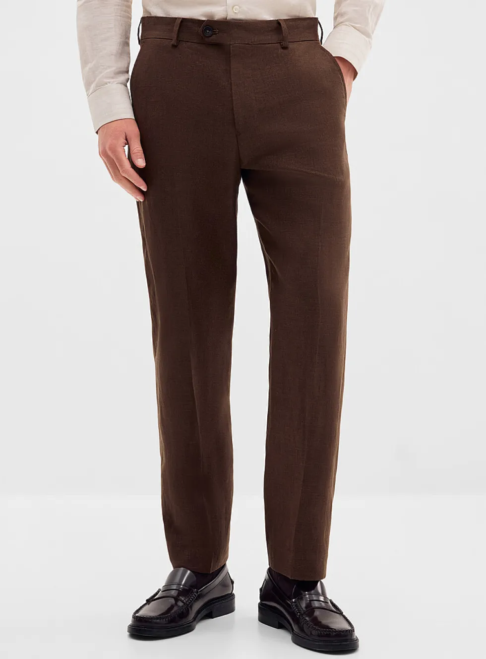 100% linen chocolate pant