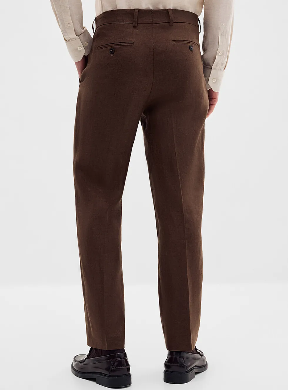 100% linen chocolate pant