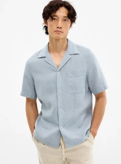 100% linen pastel camp shirt