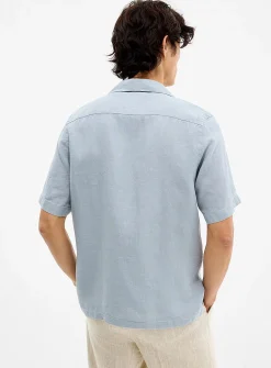 100% linen pastel camp shirt
