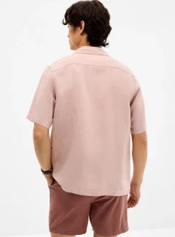100% linen pastel camp shirt