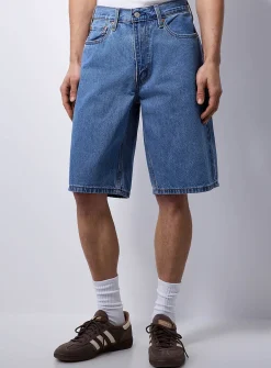 469 medium-blue jean Bermudas