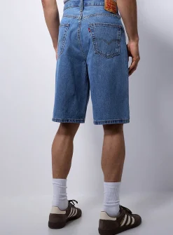 469 medium-blue jean Bermudas