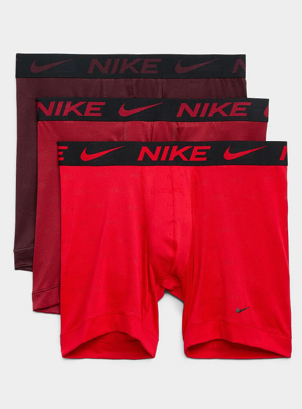 6" micro-perforated red boxer briefs