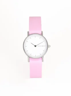 26 mm silver case watch