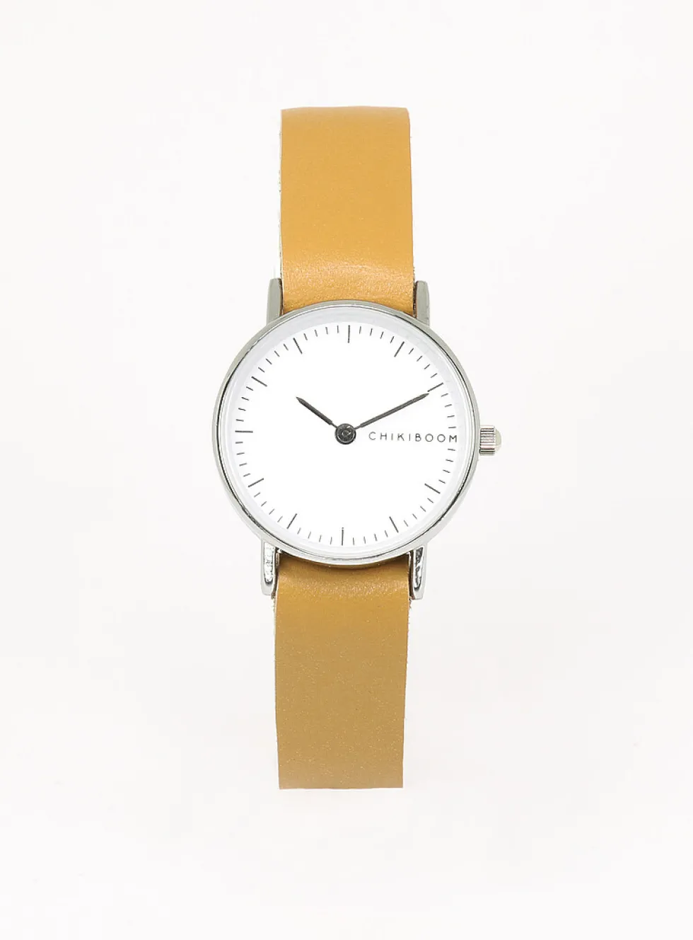 26 mm silver case watch