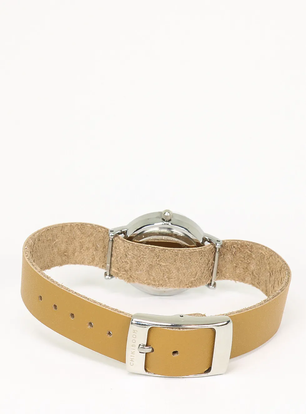 26 mm silver case watch