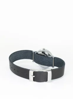 26 mm silver case watch