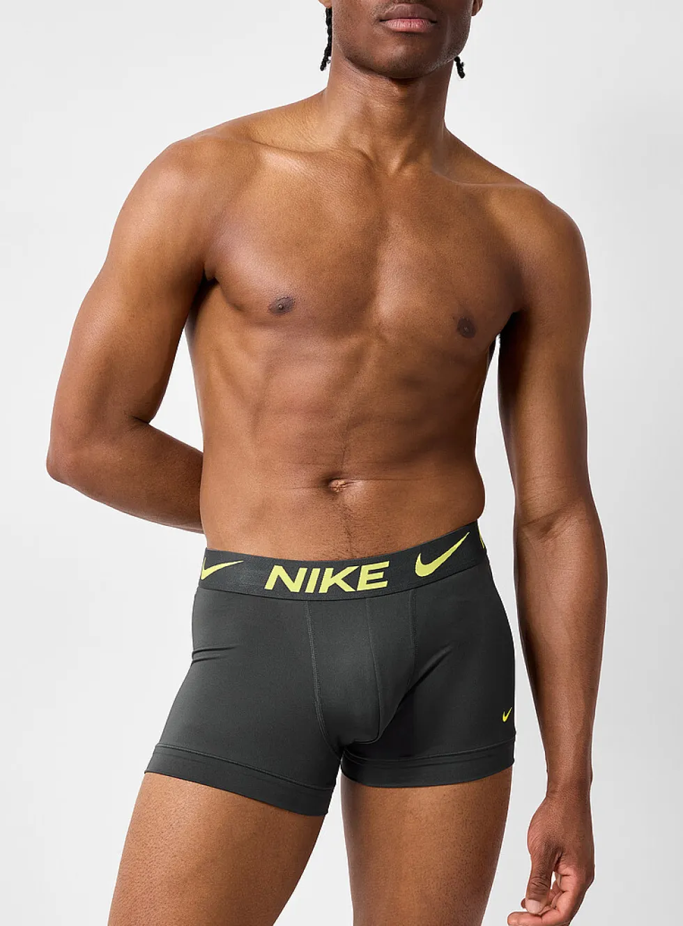 3" neon-yellow logo trunks