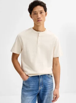 100% organic cotton Henley T-shirt