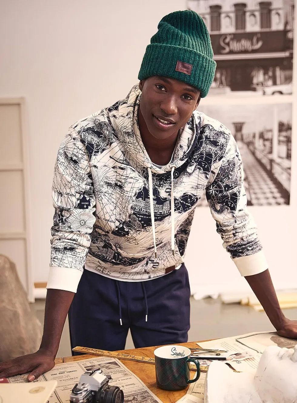 100% organic cotton map hoodie