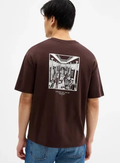 1840 print T-shirt