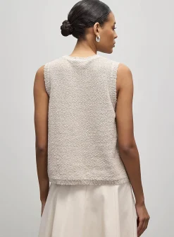 100% reprocessed cotton textured sweater vest