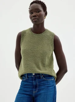 100% reprocessed cotton textured sweater vest