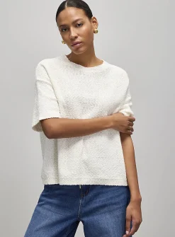 100% reprocessed cotton textured sweater