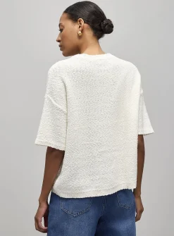 100% reprocessed cotton textured sweater