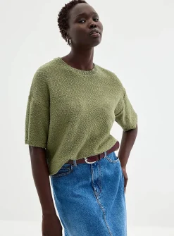 100% reprocessed cotton textured sweater