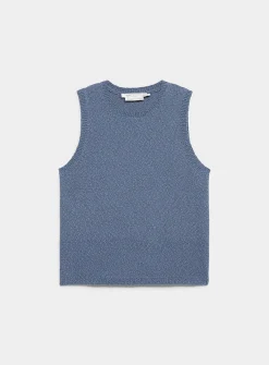 100% reprocessed cotton textured sweater vest