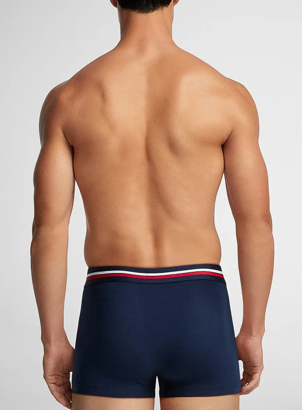 3" retro striped-waist trunk