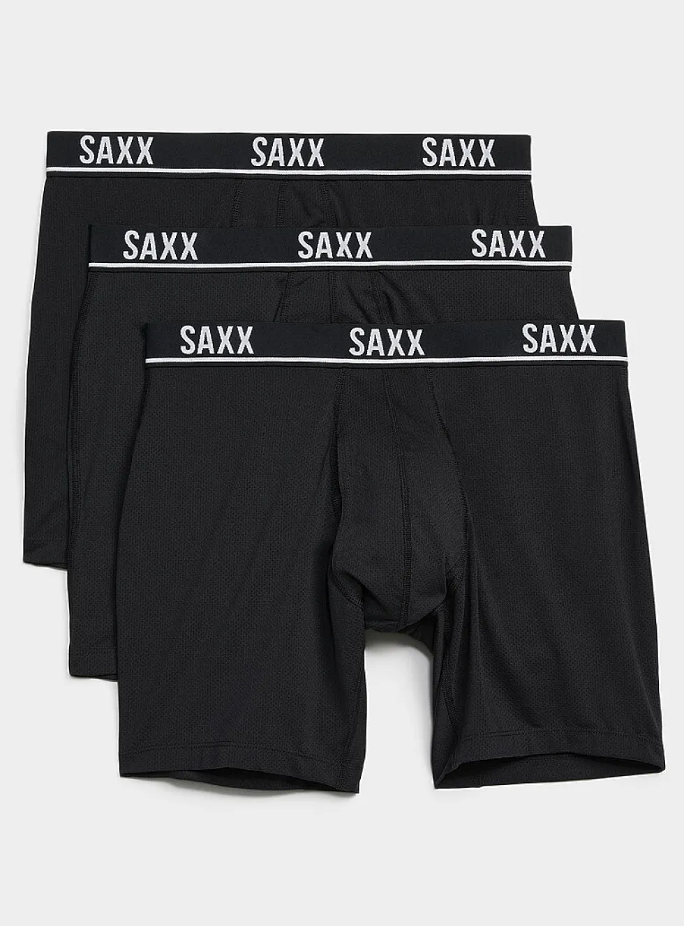 6" solid micro-perforated boxer briefs