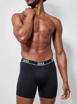 6" solid micro-perforated boxer briefs