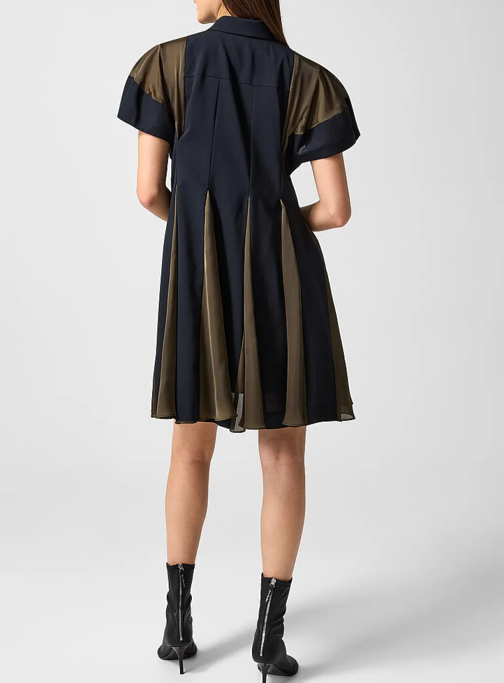 100% wool flared shirt dress