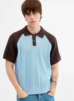 Abel two-tone knit polo
