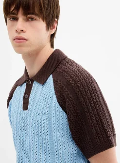 Abel two-tone knit polo