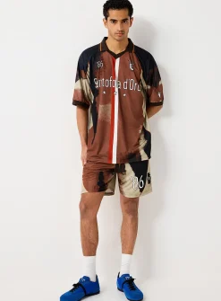 Abstract earth soccer jersey