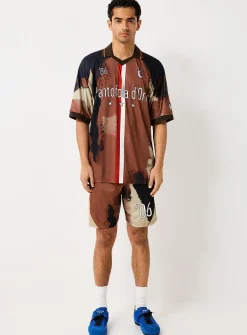 Abstract earth soccer short