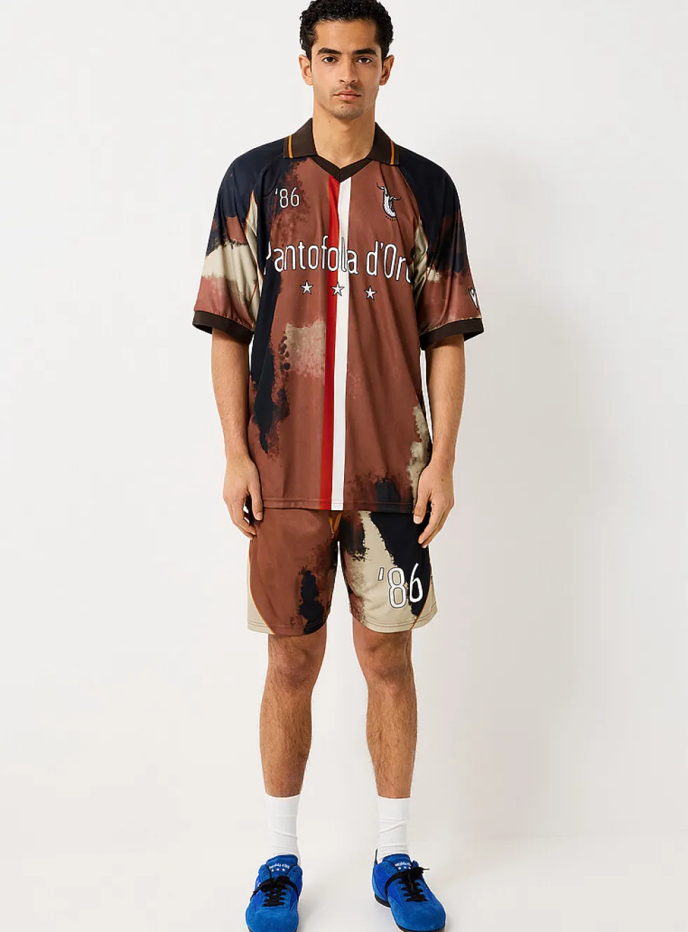 Abstract earth soccer short