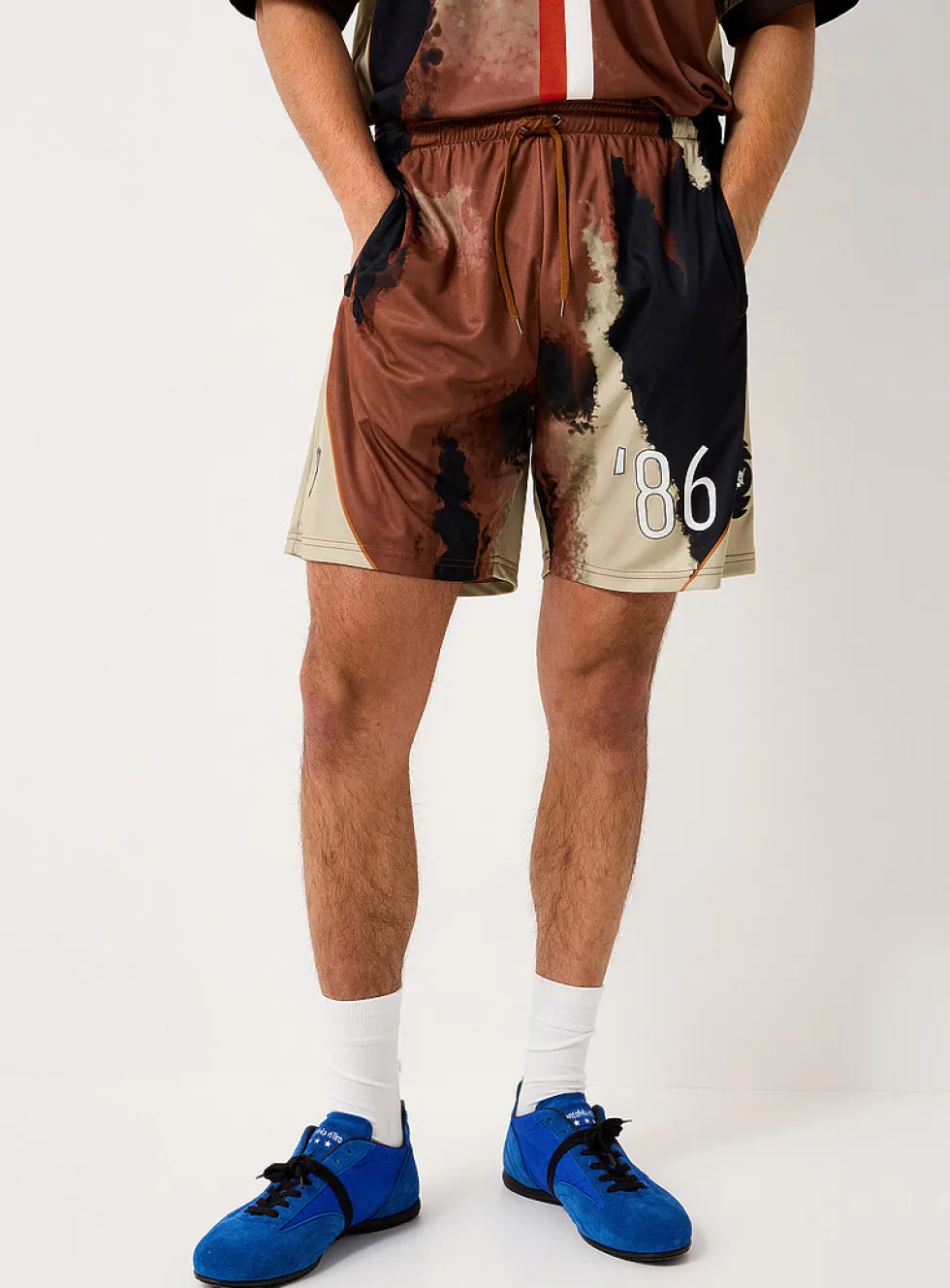 Abstract earth soccer short