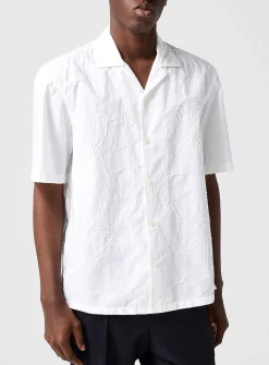 Abstract embroidery cabana shirt