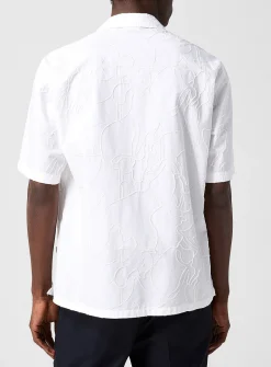 Abstract embroidery cabana shirt