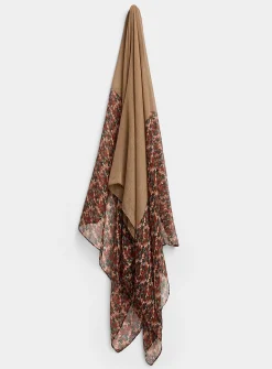 Abstract flower block lightweight scarf