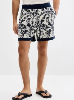 Abstract jacquard knit short