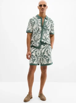 Abstract jacquard knit short