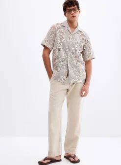 Abstract openwork crochet shirt